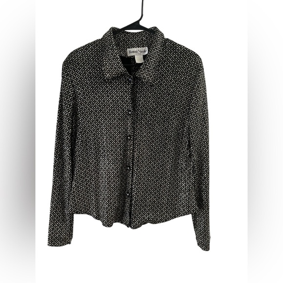 Ronni Nicole vintage sparkle long sleeve button down shirt - Picture 1 of 5